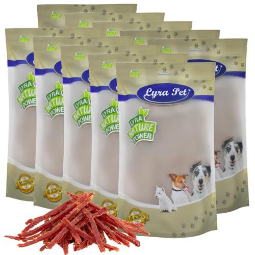 Lyra Pet® 10 kg Entenbrust Abschnitte Kausnack Hundefutter fettarm schonend getrocknet Leckerli Hund Ente Kauartikel Entenbrust Streifen Kauspaß von Lyra Pet