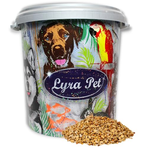 Lyra Pet® 10 kg Fettfutter Basic in 30 L Tonne | Ganzjahres Wildvogelfutter | Kalorienreiches Streufutter für Wildvögel | Energiequelle im Sommer & Winter | Ideal für Körnerfresser von Lyra Pet