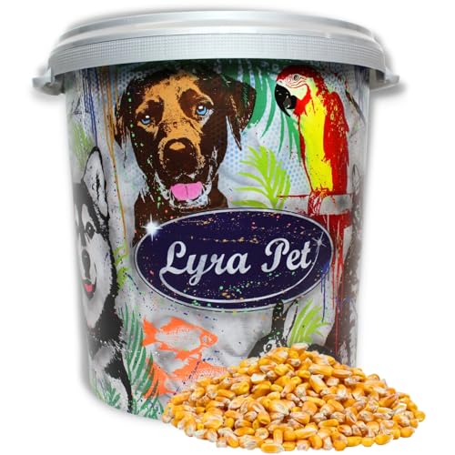 Lyra Pet® 10 kg Körnermais Futtermais Qualitätsfutter in 30 L Tonne | Reich an Kohlenhydraten, Proteinen & Vitaminen | Ergänzungsfutter für Wildvögel & Kleinnager | Ganzjähriges Vogelfutter von Lyra Pet