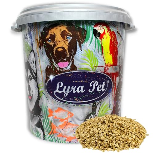 Lyra Pet® 10 kg Haferflocken in 30 L Tonne | Reich an Kohlenhydraten, Ballaststoffen & Proteinen | Ideal als Ergänzung | Leicht verdauliches Vogelfutter | Ganzjährige Energiequelle für Wildvögel von Lyra Pet