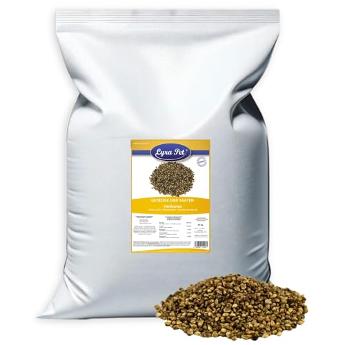 Lyra Pet® 10 kg Hanfsamen | Reich an Proteinen & Omega-3-Fettsäuren | Ballaststoffreiches Futter für Wildvögel, Pferde & Nager | Nährstoffreiches, Ganzjähriges Vogelfutter | Ideal als Ergänzung von Lyra Pet