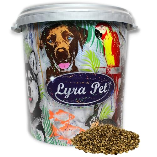 Lyra Pet® 10 kg Hanfsamen in 30 L Tonne | Reich an Proteinen & Omega-3-Fettsäuren | Ballaststoffreiches Futter für Wildvögel, Pferde & Nager | Nährstoffreiches, Ganzjähriges Vogelfutter von Lyra Pet