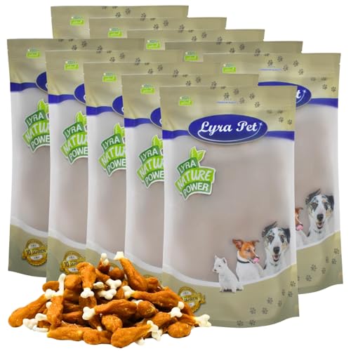 Lyra Pet® 10 kg Hühnchenschenkel Hundefutter Snack fettarm Kauknochen schonend getrocknet Kauartikel für Hunde Kauspaß von Lyra Pet