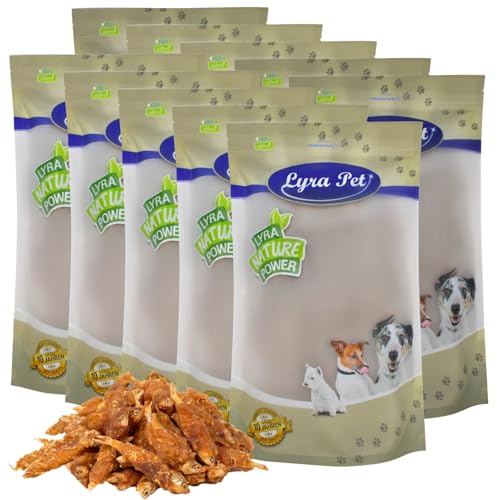 Lyra Pet® 10 kg Hühner Wrap mit Fisch | Geschmackvoller Kausnack | Belohnungs- und Trainingssnack | Proteinreiches Leckerli für alle Hunde | Fettarmes Hundefutter | Wiederverschließbar von Lyra Pet