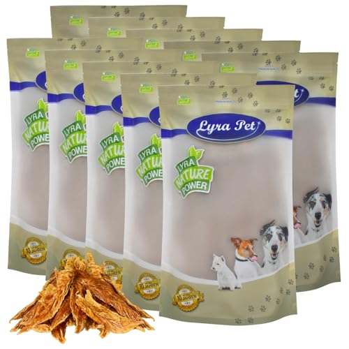 Lyra Pet® 10 kg Hühnerbrustfilet naturbelassen | Fettarmer Kausnack | Proteinhaltiges Leckerli für alle Hunde | Gut verträglich | Getrockneter Kauartikel | 100% Natur | Reich an Nährstoffen von Lyra Pet