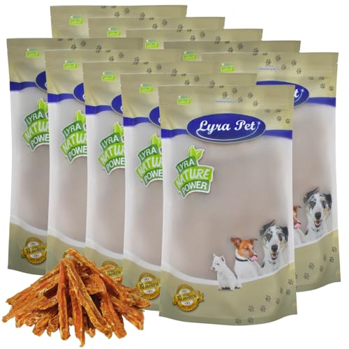 Lyra Pet® 10 kg Hühnerbruststreifen | Kausnack vom Huhn | Leckerli auch für Welpen und ältere Hunde | Idealer Belohnungs- und Trainingssnack | Gut verträglich | Wiederverschließbarer Beutel von Lyra Pet