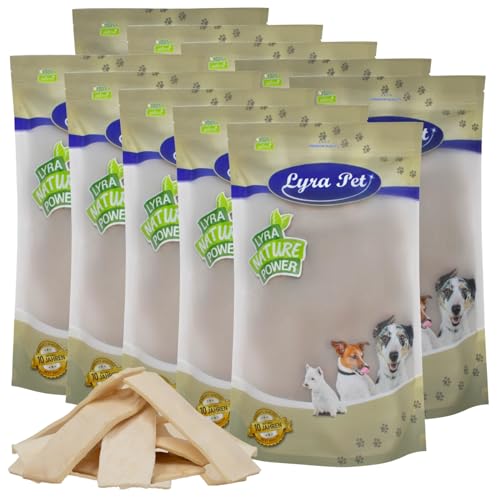 Lyra Pet® 10 kg Kauchips aus Büffelhaut | Naturbelassener Kausnack zahnreinigend | Langer Kaugenuss | Proteinhaltiges Leckerli für alle Hunde | Fettarmes Hundefutter | Nährstoffreich von Lyra Pet