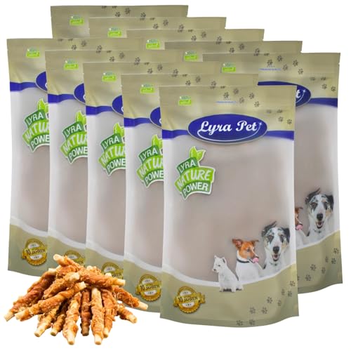 Lyra Pet® 10 kg Kaustange mit Hühnerbrust | Kausnack zahnreinigend | Leckerli für Hunde | Proteinreicher Kauartikel | Gut bekömmliches fettarmes Hundefutter | Wiederverschließbarer Beutel von Lyra Pet