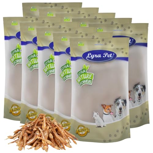 Lyra Pet® 10 kg Kleine Fische getrocknet Trockenfisch Hundefutter Snack fettarm schonend getrocknet Trockenfisch Leckerli Kausnack Kauartikel für Hunde Kauspaß von Lyra Pet