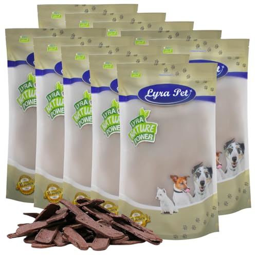Lyra Pet® 10 kg Lammfleischstreifen Hundefutter Snack fettarm schonend getrocknet getrocknet Leckerli Kausnack Kauartikel für Hunde Kauspaß von Lyra Pet