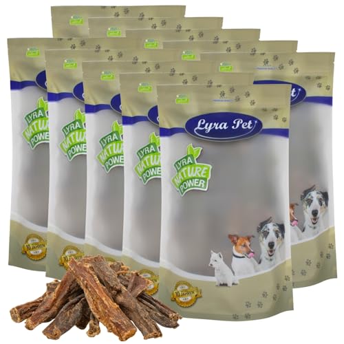 Lyra Pet® 10 kg Rinderdörrfleisch | Naturbelassener Kausnack zahnreinigend | Proteinhaltiges Leckerli für alle Hunde | Getrockneter Kauartikel | Langer Kaugenuss | Reich an Nährstoffen von Lyra Pet