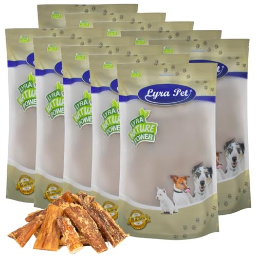 Lyra Pet® 10 kg Rindernackensehnen 1-7 cm | Naturbelassener Kausnack zahnreinigend | Leckerli für alle Hunde | Hoher Proteingehalt | Langer Kaugenuss | Schonend getrocknet | Nährstoffreich von Lyra Pet