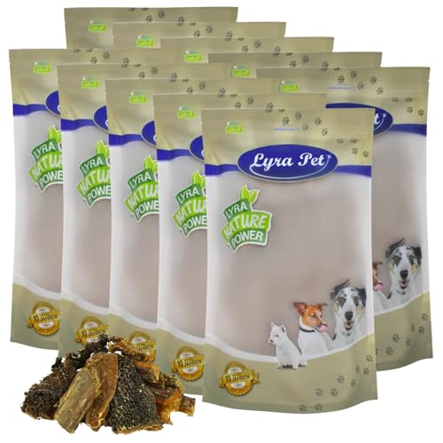 Lyra Pet® 10 kg Rinderpansen getrocknet 2-10 cm | Naturbelassener Kausnack | Proteinhaltiges Leckerli auch für Welpen und ältere Hunde | Nährstoffreich | Schonend getrocknet | Gut verträglich von Lyra Pet