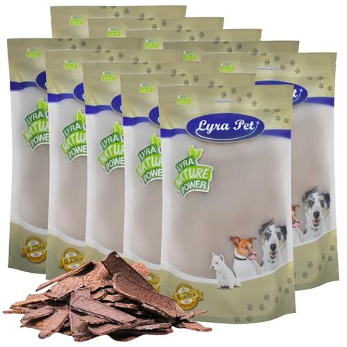 Lyra Pet® 10 kg Rindfleischstreifen Hundefutter Snack fettarm schonend getrocknet getrocknet Leckerli Kausnack Kauartikel für Hunde Kauspaß von Lyra Pet