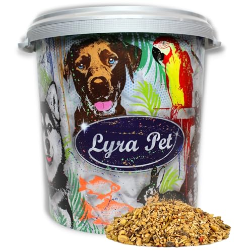 Lyra Pet® 10 kg Weichfutter Premium in 30 L Tonne | Proteinreiches Vogelfutter für Wildvögel | Mit Mehlwürmern, Erdnusskernen & Rosinen | Nährstoffreiches Wildvogelfutter | Ganzjähriges Streufutter von Lyra Pet