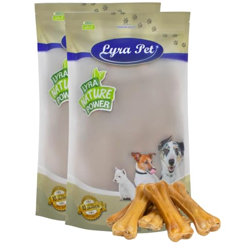 Lyra Pet® 100 STK. Kauknochen aus Rind ca. 12 cm | Naturbelassener Kausnack | Proteinreicher Hundeknochen zur Zahnreinigung | Langer Kaugenuss aus Rinderhaut | Nährstoffreich | Fettarmer Kauartikel von Lyra Pet