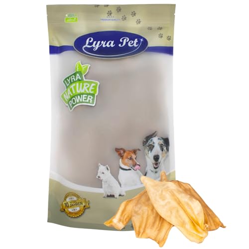 Lyra Pet® 100 STK. Rinderohren ca. 2 kg | Naturbelassener Kausnack | Ideal für die Zahnpflege | Leckerli für Hunde | Gut verdaulicher Kauartikel | Proteinhaltiges fettarmes Hundefutter von Lyra Pet