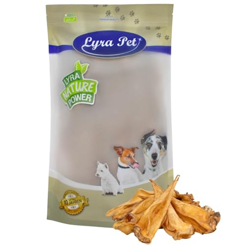 Lyra Pet® 100 STK. Rinderohren ca. 3 kg | Naturbelassener Kausnack | Ideal für die Zahnpflege | Leckerli für Hunde | Gut verdaulicher Kauartikel | Proteinhaltiges fettarmes Hundefutter von Lyra Pet