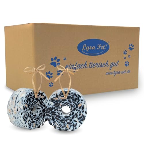 Lyra Pet® | 12 STK. Riesenring mit Sonnenblumenkernen | Je 200 g Fettreiches Vogelfutter zum Aufhängen | Wertvolle Energiequelle für Wildvögel | Ideal für Balkon & Terrasse | Für Sommer & Winter von Lyra Pet