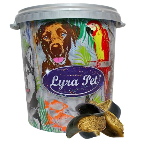 Lyra Pet® 15 STK. Rinderhufe gefüllt mit Pansen und Leber je ca. 120 g in 30 L Tonne | Naturbelassener Kausnack | Ideal für die Zahnpflege | Leckerli für Hunde | Gut verdaulicher Kauartikel von Lyra Pet