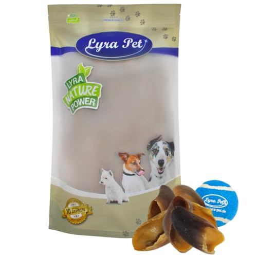 Lyra Pet® 15 STK. Rinderhufe je ca. 80 g + Tennis Ball | Naturbelassener Kausnack | Ideal für die Zahnpflege | Leckerli für Hunde | Gut verdaulicher Kauartikel | Proteinhaltiges fettarmes Hundefutter von Lyra Pet