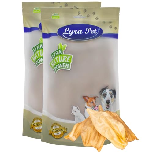 Lyra Pet® 200 STK. Rinderohren ca. 4 kg | Naturbelassener Kausnack | Ideal für die Zahnpflege | Leckerli für Hunde | Gut verdaulicher Kauartikel | Proteinhaltiges fettarmes Hundefutter von Lyra Pet