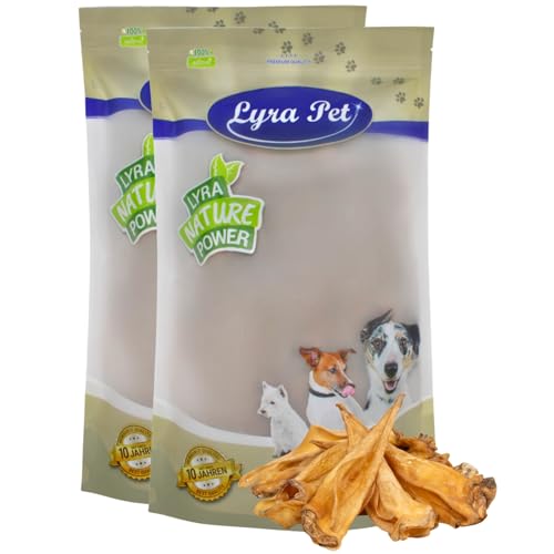 Lyra Pet® 200 STK. Rinderohren ca. 6 kg | Naturbelassener Kausnack | Ideal für die Zahnpflege | Leckerli für Hunde | Gut verdaulicher Kauartikel | Proteinhaltiges fettarmes Hundefutter von Lyra Pet