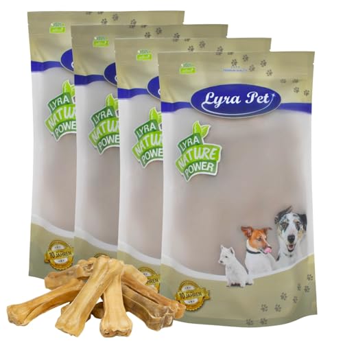 Lyra Pet® 200 STK. Kauknochen aus Rind ca. 10 cm | Naturbelassener Kausnack | Proteinreicher Hundeknochen zur Zahnreinigung | Langer Kaugenuss aus Rinderhaut | Nährstoffreich | Fettarmer Kauartikel von Lyra Pet