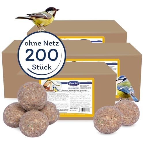 Lyra Pet® | 200 Gourmet Meisenknödel schalenfrei ohne Netz à 80 g | Energiespender für Wildvögel | Fetthaltiges Wildvogelfutter Ohne Schalen | Kraftspendendes Fettfutter | Vogelfutter Ganzjährig von Lyra Pet