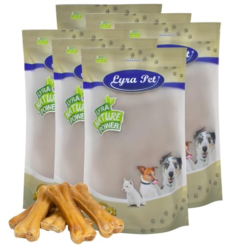 Lyra Pet® 300 STK. Kauknochen aus Rind ca. 12 cm | Naturbelassener Kausnack | Proteinreicher Hundeknochen zur Zahnreinigung | Langer Kaugenuss aus Rinderhaut | Nährstoffreich | Fettarmer Kauartikel von Lyra Pet