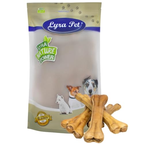 Lyra Pet® 5 STK. Kauknochen ca. 30 cm | Naturbelassener Kausnack | Proteinreicher Hundeknochen zur Zahnreinigung | Langer Kaugenuss aus Rinderhaut | Nährstoffreich | Fettarmer Kauartikel von Lyra Pet