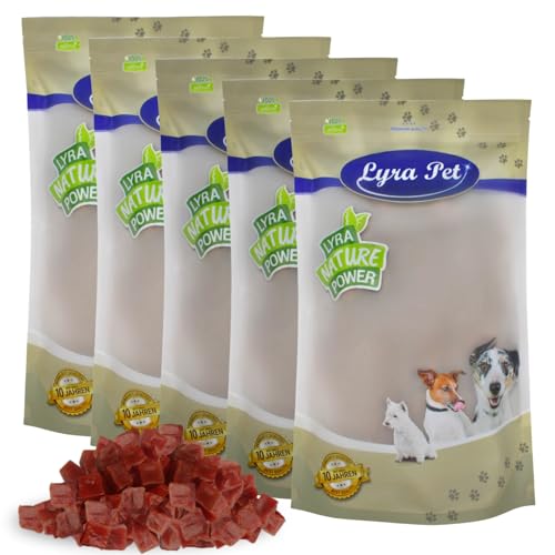 Lyra Pet® 5 kg Entenbrustwürfel | Kausnack von der Ente | Idealer Belohnungs- und Trainingssnack | Leckerli auch für Welpen und ältere Hunde | Proteinreich & fettarm | Wiederverschließbar von Lyra Pet