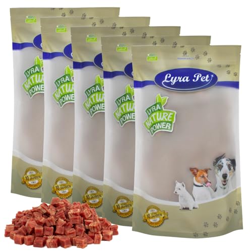 Lyra Pet® 5 kg Entenfleischwürfel mit Fisch | Kausnack von Ente & Fisch | Idealer Belohnungs- & Trainingssnack | Leckerli auch für Welpen & ältere Hunde | Proteinreich | Wiederverschließbar von Lyra Pet