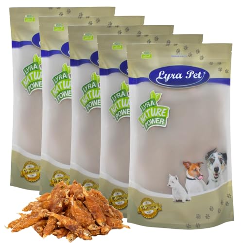 Lyra Pet® 5 kg Hühner Wrap mit Fisch | Geschmackvoller Kausnack | Belohnungs- und Trainingssnack | Proteinreiches Leckerli für alle Hunde | Fettarmes Hundefutter | Wiederverschließbar von Lyra Pet