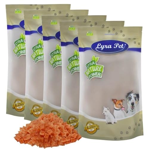 Lyra Pet® 5 kg Hühnerbrustwürfel | Kausnack vom Huhn | Idealer Belohnungs- und Trainingssnack | Leckerli auch für Welpen und ältere Hunde | Proteinreich & fettarm | Wiederverschließbar von Lyra Pet