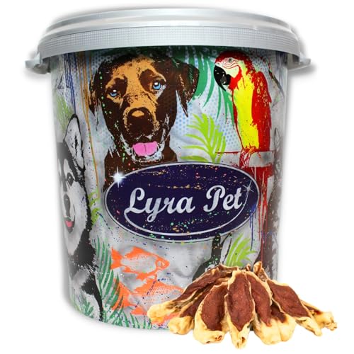 Lyra Pet® | 5 kg Kaninchenohren gefüllt mit Huhn in 30 L Tonne | Getrockneter Kausnack | Wiederverschließbarer Beutel | Fettarmes & Gut Bekömmliches Hundefutter | Ideal als Belohnung für Hunde von Lyra Pet