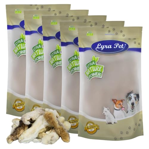 Lyra Pet® 5 kg Kaninchenpfoten mit Fell | Naturbelassener Kausnack | Proteinreiches Leckerli für Hunde | Nährstoffreich & darmreinigend | Langanhaltender Kaugenuss | Schonend getrocknet von Lyra Pet