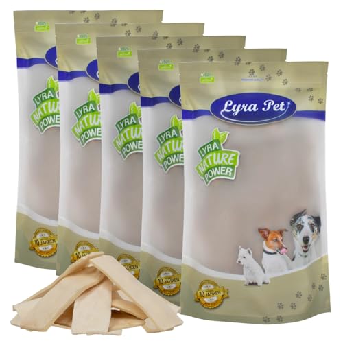 Lyra Pet® 5 kg Kauchips aus Büffelhaut | Naturbelassener Kausnack zahnreinigend | Langer Kaugenuss | Proteinhaltiges Leckerli für alle Hunde | Fettarmes Hundefutter | Nährstoffreich von Lyra Pet