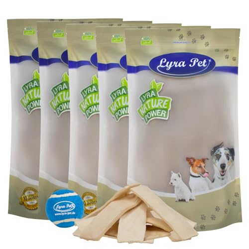 Lyra Pet® 5 kg Kauchips aus Büffelhaut Kauspass Hund wie Kauknochen + Tennis Ball von Lyra Pet