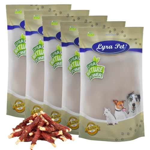 Lyra Pet® 5 kg Kaurollen mit Entenbruststreifen | Kausnack zahnreinigend | Leckerli für Hunde | Proteinreicher Kauartikel | Gut bekömmliches fettarmes Hundefutter | Wiederverschließbar von Lyra Pet