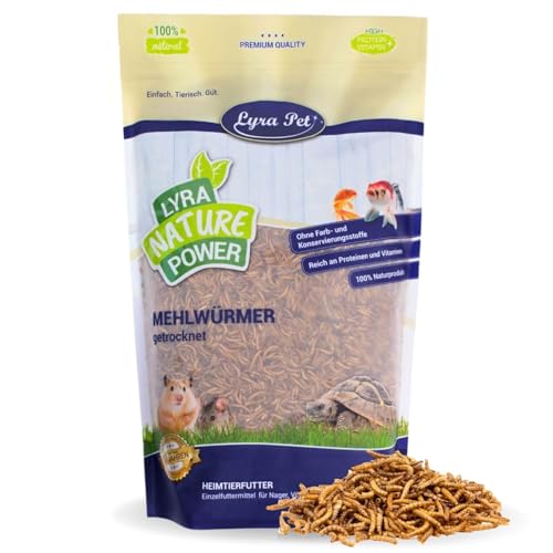 Lyra Pet® | 5 kg Mehlwürmer getrocknet | Reich an Proteinen | Energie für Insektenfressende Vögel, Nagetiere, Zier- und Teichfische | Wildvogelfutter für Sommer & Winter | Vitaminreich & Fetthaltig von Lyra Pet