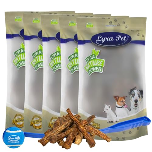 Lyra Pet® 5 kg Ochsenschwanz Natur Kausnack Leckerli + Ballschleuder von Lyra Pet