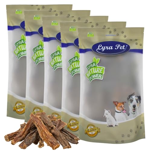 Lyra Pet® 5 kg Rinderdörrfleisch | Naturbelassener Kausnack zahnreinigend | Proteinhaltiges Leckerli für alle Hunde | Getrockneter Kauartikel | Langer Kaugenuss | Reich an Nährstoffen von Lyra Pet