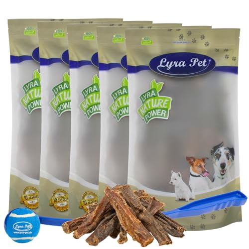 Lyra Pet® 5 kg Rinderdörrfleisch wie Pansen Hundefutter Snack + Ballschleuder von Lyra Pet