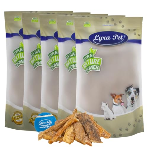 Lyra Pet® 5 kg Rindernackensehnen Nackensehnen Streifen Kausnack Hund + Tennis Ball von Lyra Pet