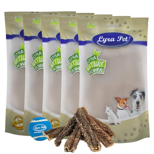 Lyra Pet® 5 kg Rinderpansen 12-15 cm Hundefutter Kausnack Rind Lyra Pet® + Tennis Ball von Lyra Pet