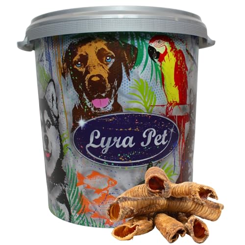 Lyra Pet® 5 kg Rinderstrossen 5000 g ca. 30 cm in 30 L Tonne Hundefutter Snack Luftröhre von Lyra Pet