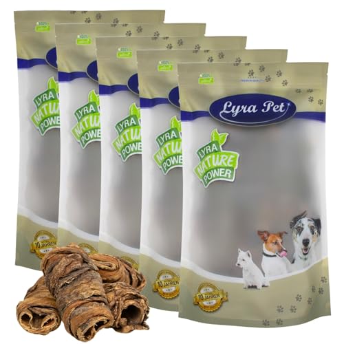 Lyra Pet® 5 kg Wraps aus Rinderlunge und Strossen | Naturbelassener Kausnack zahnreinigend | Schmackhafter Kaugenuss | Proteinhaltiges fettarmes Leckerli | Nährstoffquelle für Hunde von Lyra Pet