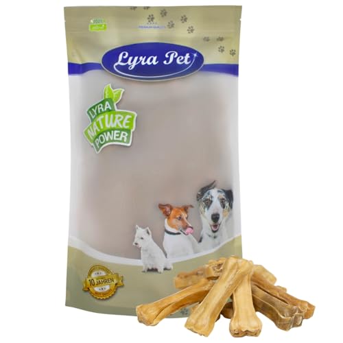 Lyra Pet® 50 STK. Kauknochen aus Rind ca. 10 cm | Naturbelassener Kausnack | Proteinreicher Hundeknochen zur Zahnreinigung | Langer Kaugenuss aus Rinderhaut | Nährstoffreich | Fettarmer Kauartikel von Lyra Pet