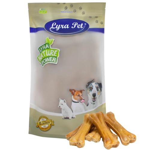 Lyra Pet® 50 STK. Kauknochen aus Rind ca. 12 cm | Naturbelassener Kausnack | Proteinreicher Hundeknochen zur Zahnreinigung | Langer Kaugenuss aus Rinderhaut | Nährstoffreich | Fettarmer Kauartikel von Lyra Pet